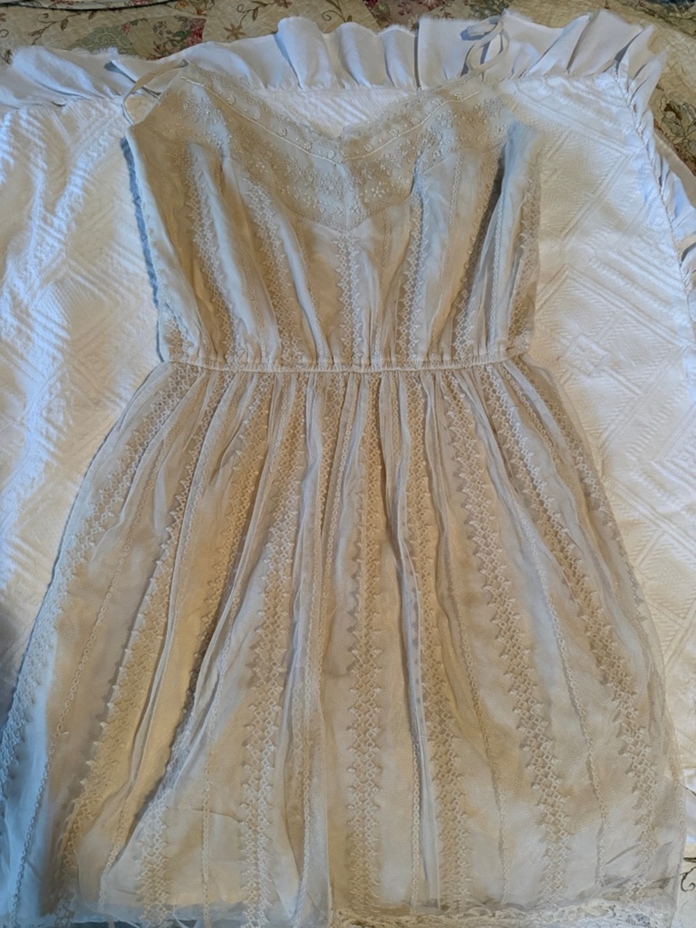Abercrombie & Fitch Cream Lace Mini Dress - Picture 2 of 4